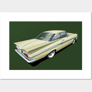 1959 Chevrolet Impala in Classic Cream Posters and Art